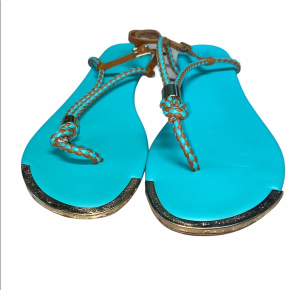 Mossimo Turquoise Teal Braided Sandal - Picture 3 of 6